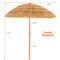 6.5 ft Khaki Tiki Beach Umbrella Adjustable Tilt 8 Ribs Durable Frame